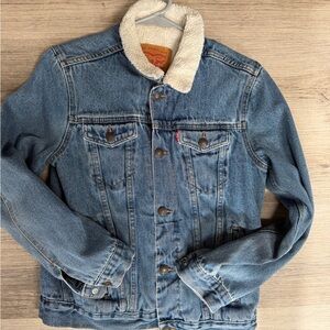 Levi's Light Blue Denim Jacket with Sherpa Collar